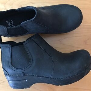 Dansko, black, wedge, ankle boot